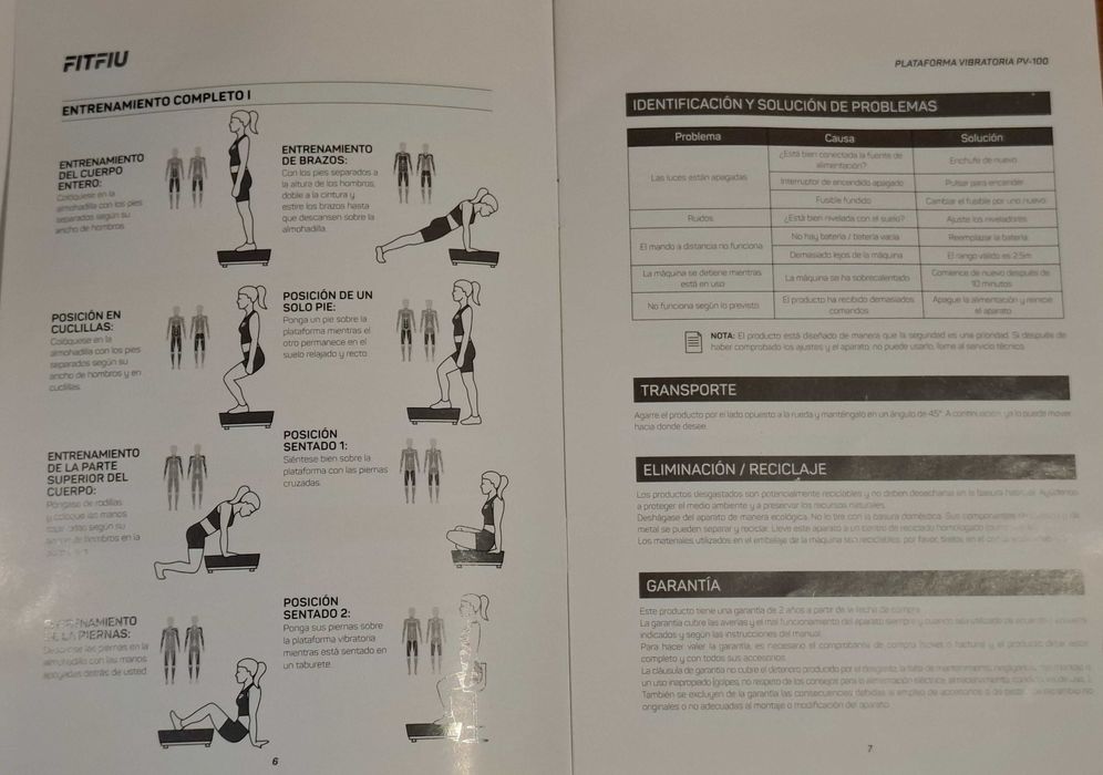 Plataforma de vibração oscilante  FITFIU Fitness PV-100
