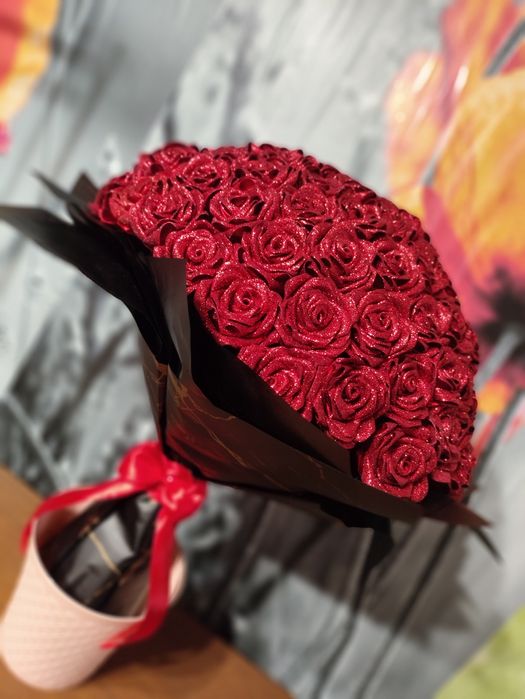 Продам букет из 101 розы с блёстками