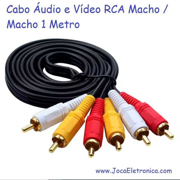 Cabo NOVO de Áudio e Vídeo RCA Macho / Macho 1 Metro