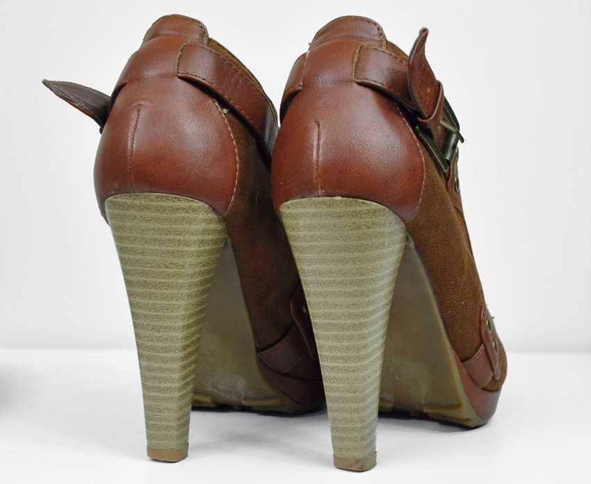 JESIENNE BOTKI NA OBCASIE sznurowane wygodne na podsuwce 36