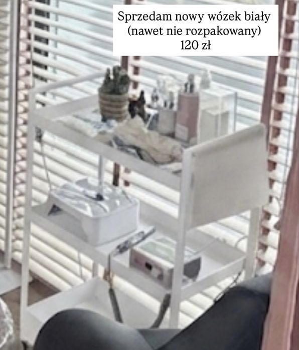 Wozek kosmetyczny ikea bialy pomocnik na kosmetyki kuchenny do łazienki lazienkowy biały na kółkach metalowy