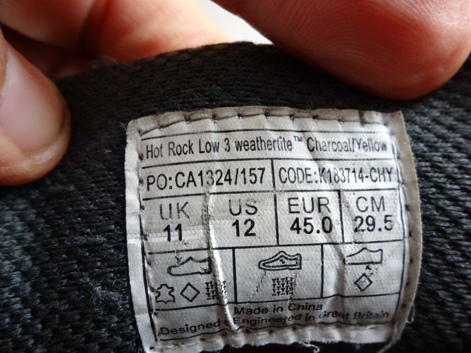 Buty KARRIMOR HOT ROCK LOW 3 roz 45 WeatherTite Skóra Turystyczne