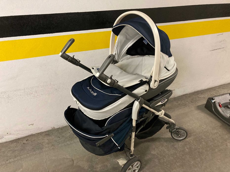 Conjunto Chicco trio living para bebé carrinho alcofa e ovo