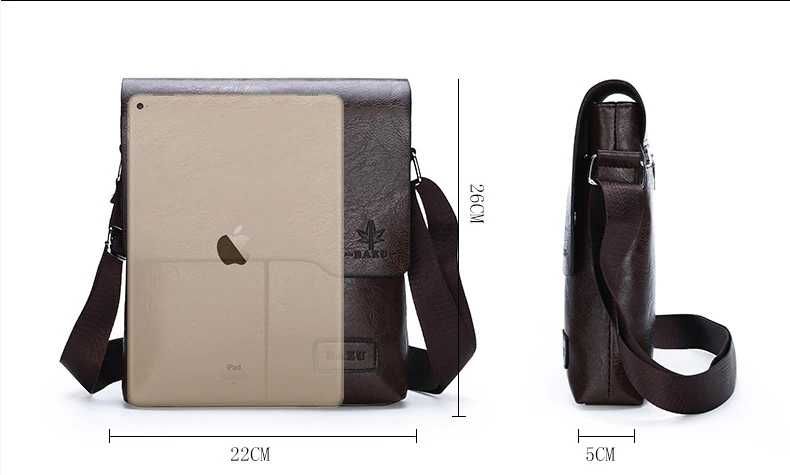 Mala Tiracolo BAZU, NOVA, castanho 4 compartimentos