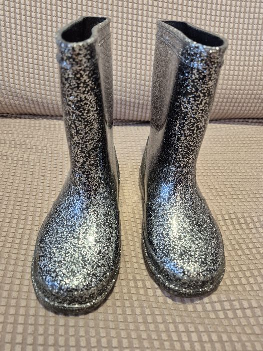 Kalosze czarne z brokatem rozmiar 29