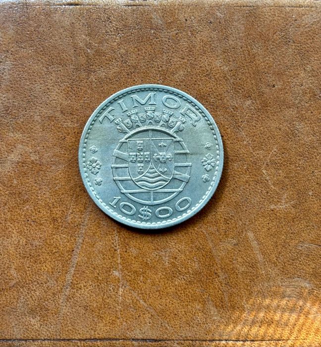 Moeda de 10 Dez Escudos Colónia de Timor República de Portugal 1970