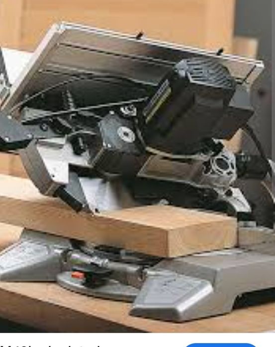 Serra de meia esquadria com prato em cima