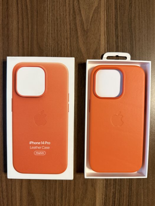 Oryginalne NOWE! etui iPhone 14 Pro Leather Orange ! WROCŁAW!