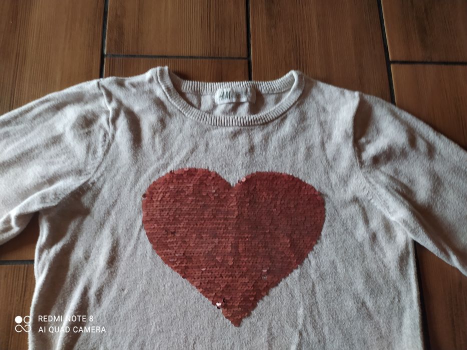 Sweter dziewczęcy H&M 122/128
