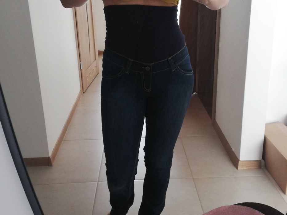 Spodnie jeansy ciążowe  Bebefield, r 36, S, fason slim