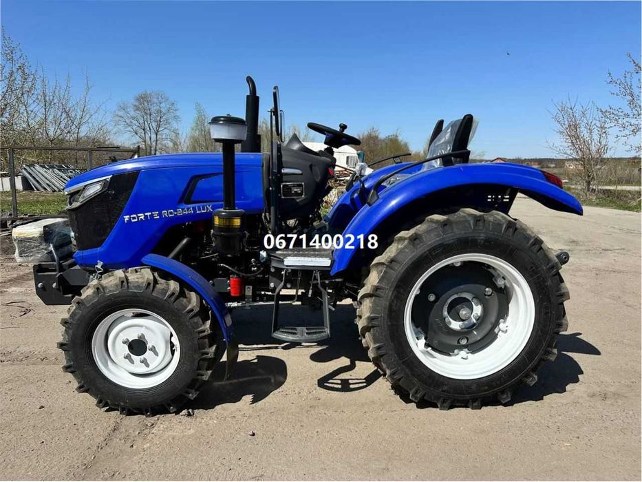 Мінітрактор FORTE RD 244 LUX (примусова гідравліка,колеса 7,5-16) (синій) Форте доставка безкоштовна під ваш двір без передоплат гарантія сервіс