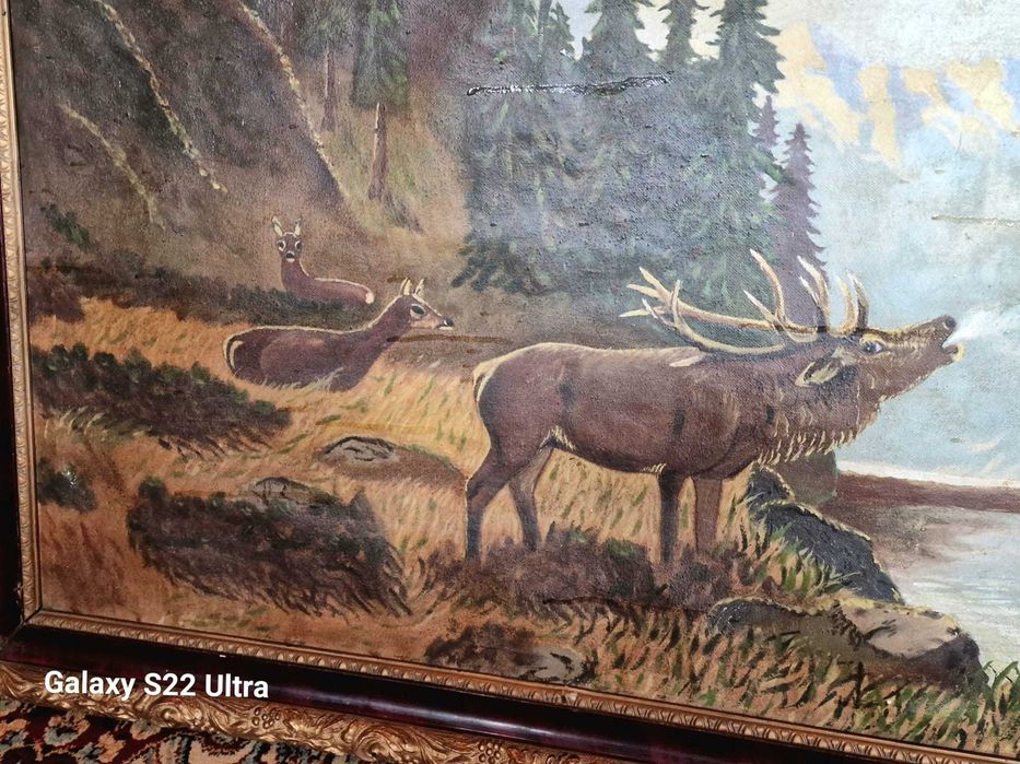 Na Rykowisku Piękny obraz z 1952 roku