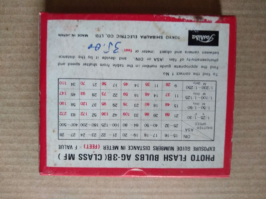 Lâmpadas Foto Flash AG-3B marca TOSHIBA