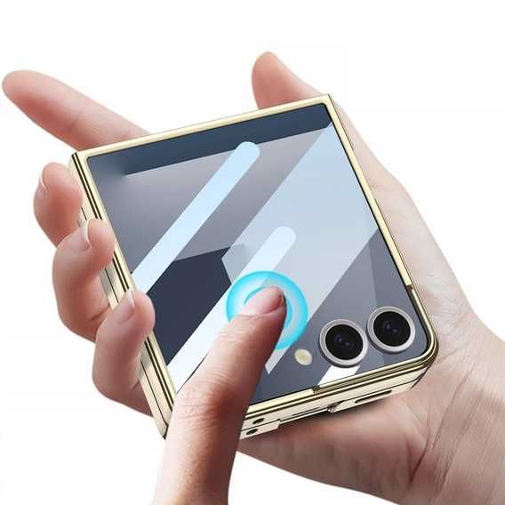 Etui ze szkłem do Samsung Galaxy Z Flip6 5G, PC Case, TRANSPARENTNE