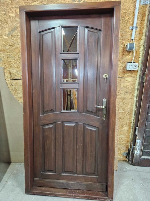 DRZWI Zewnętrzne Drewniane Sosnowe Wejściowe 100x203cm