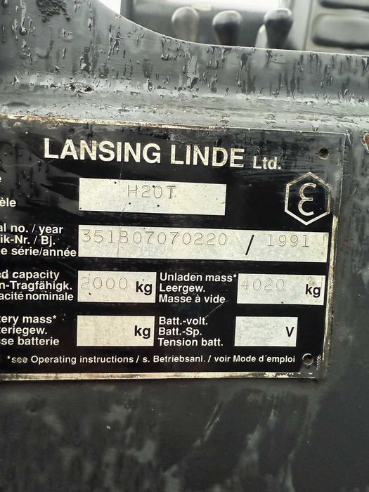 wózek widłowy LINDE H20T 2000kg 4.60m przesuw wolny skok DEUTZ LPG