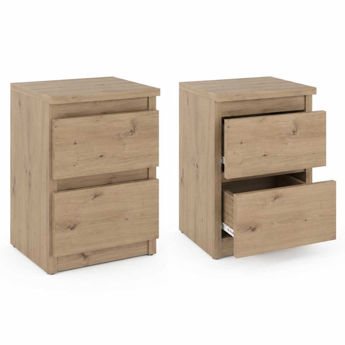 Szafka nocna z dwoma szufladami 2S Dąb Artisan