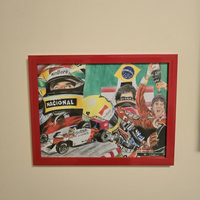 Quadro  - Senna (feito á mão - Original)
