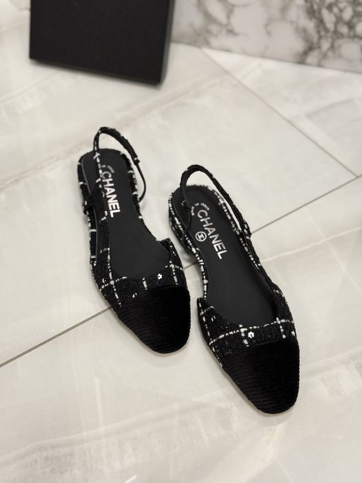 Czółenka Chanel Slingback Tweed