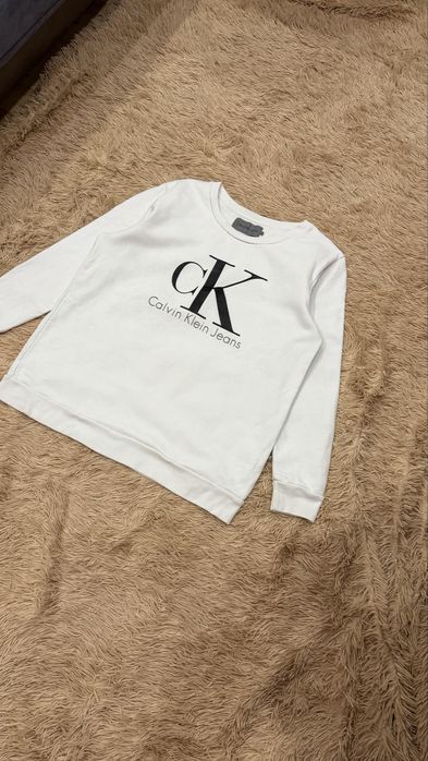 Белая кофта свитшот calvin klein ck кельвин кляйн кк оригинал