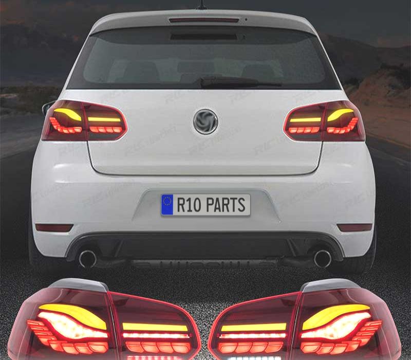 FAROLINS FULL LED VOLKSWAGEN VW GOLF 6 LIGHT BAR OLED DINAMICOS VERMELHO ESCURO