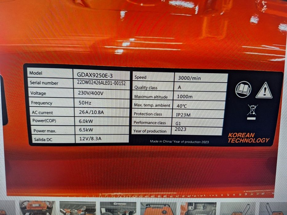 Gerador Daewoo 6 5KVA NOVO, Monofasico e Trifásico .