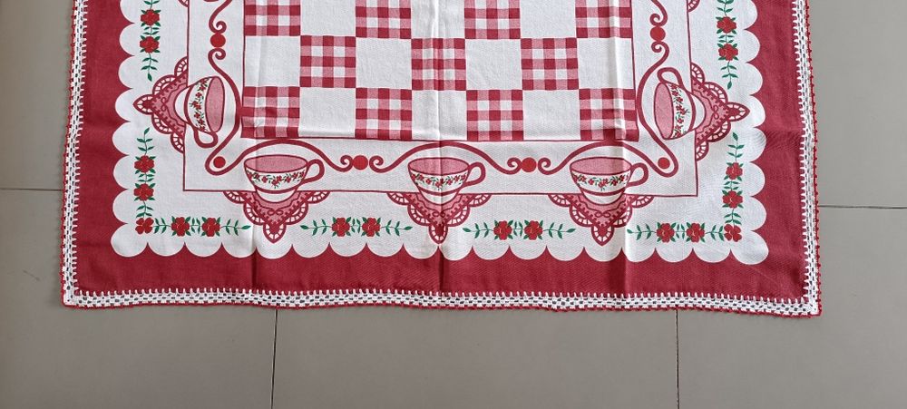 Toalha decorativa cozinha bordada crochê