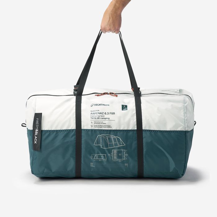 Tenda de Campismo Arpenaz 6.3 Fresh & Black, 6 Pessoas, 3 Quartos