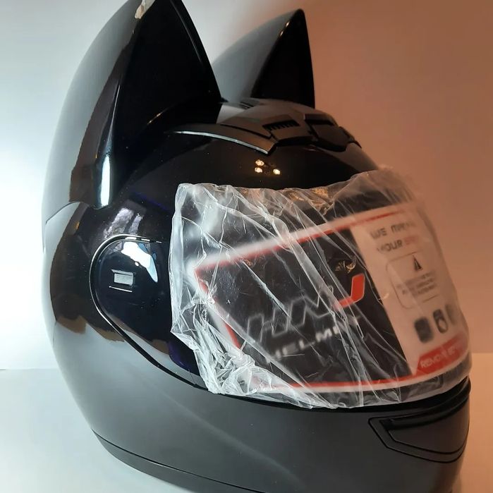 Шлем с ушками. Шлем котик. Женский шлем