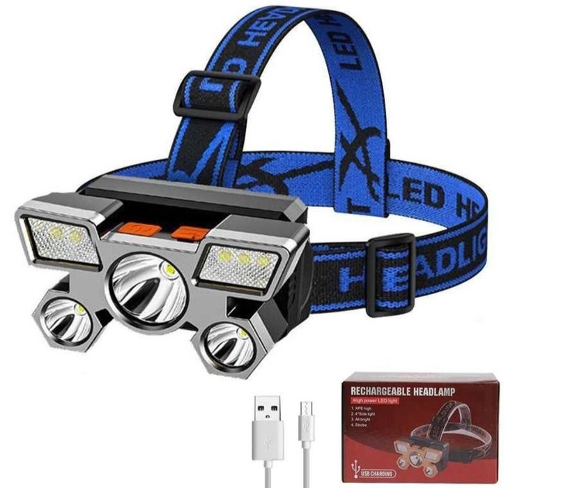 Lanterna de cabeça recarregável