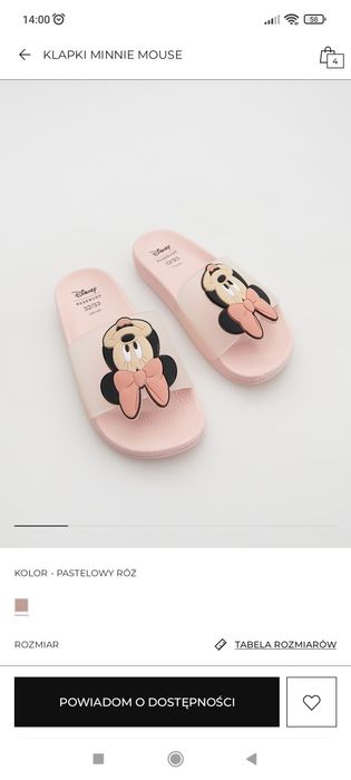 Klapki basenowe,Myszka Mouse,r.34/35