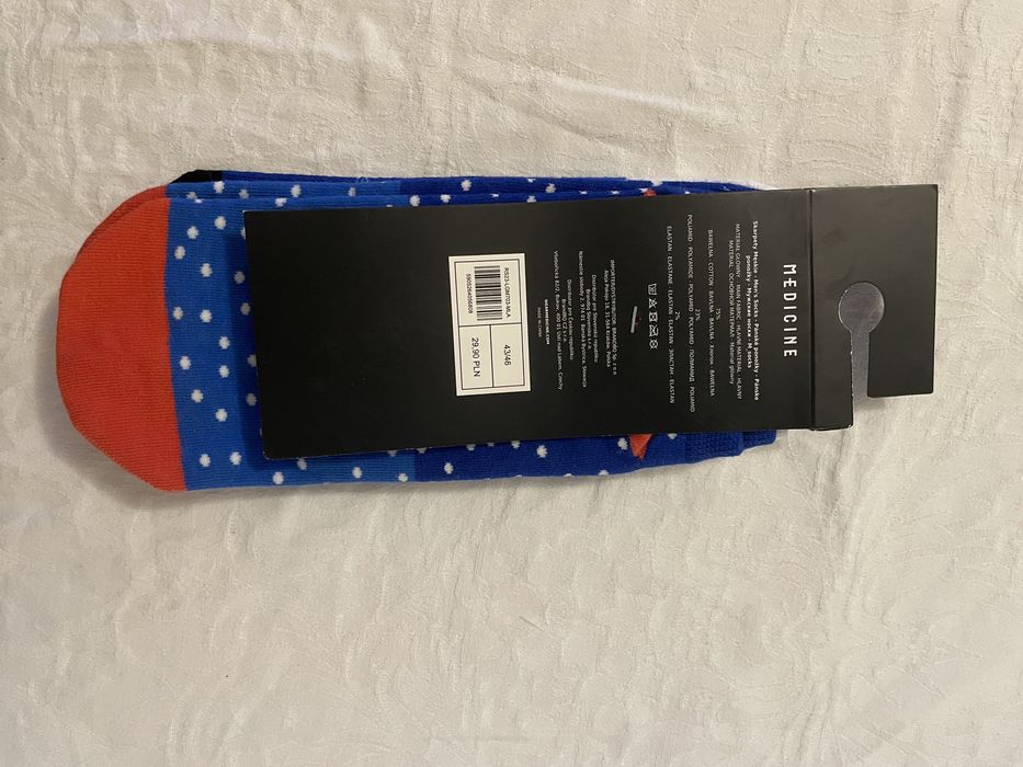 Medicine niebieskie skarpety z kotem 43-46