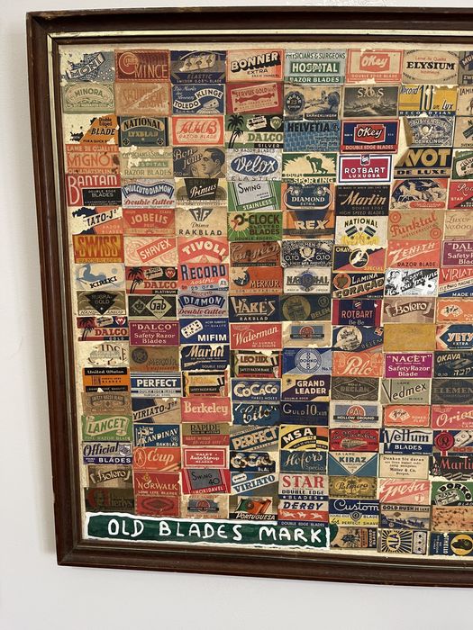 Coleção de embalagens lâminas de barbear old time