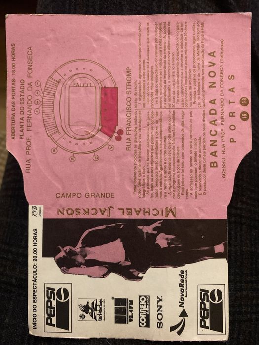 Bilhete Michael Jackson