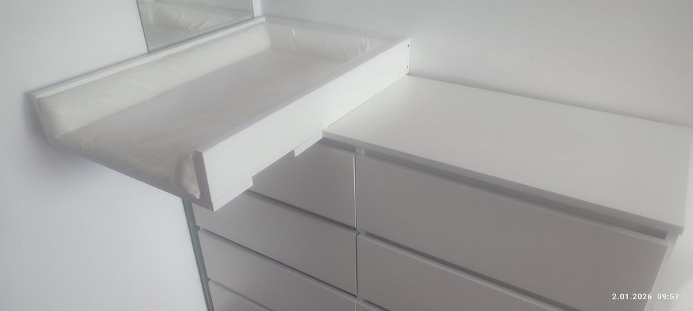 Przewijak biały 72x56 na  komodę + wkład przewijaka