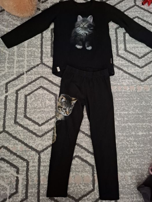 Komplet bawełna motyw kotka dla dziewczynki 110