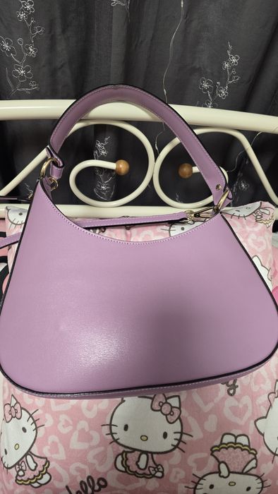 Сумка жіноча шкіряна лілова