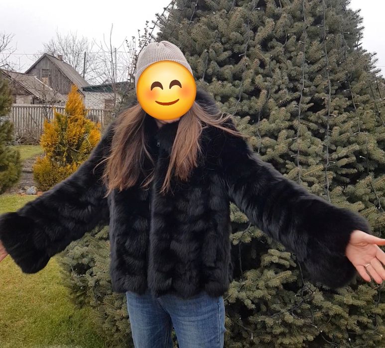 Полушубок чорнобурка на блискавці новий S-M-L