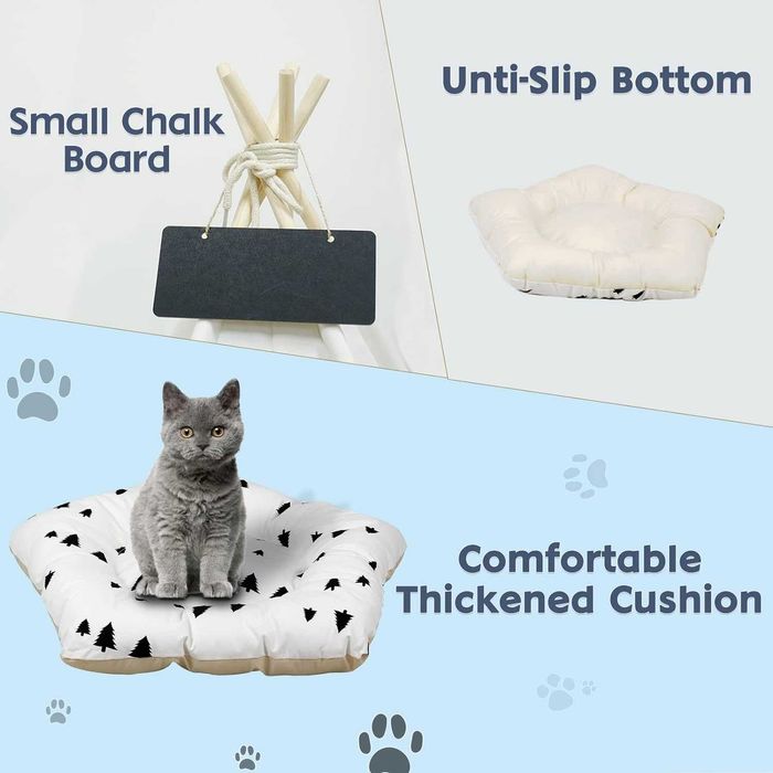 Cama para cão ou gato em forma de tenda de campismo [três padrões}NOVO