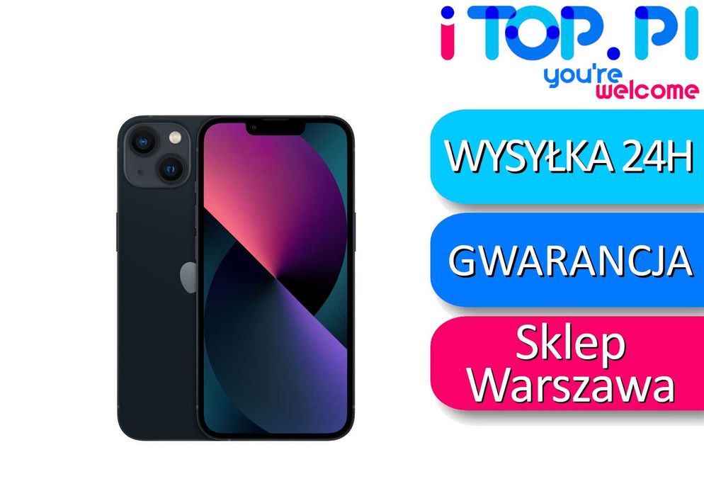 iPhone 13 mini 128gb Czarny BATERIA 100% Sklep iTop Gwar. 12 msc.