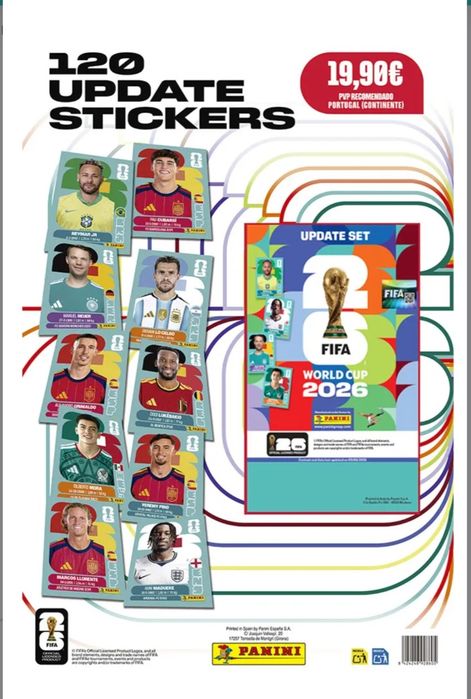 Set 120 update stickers Mundial 2026 Panini