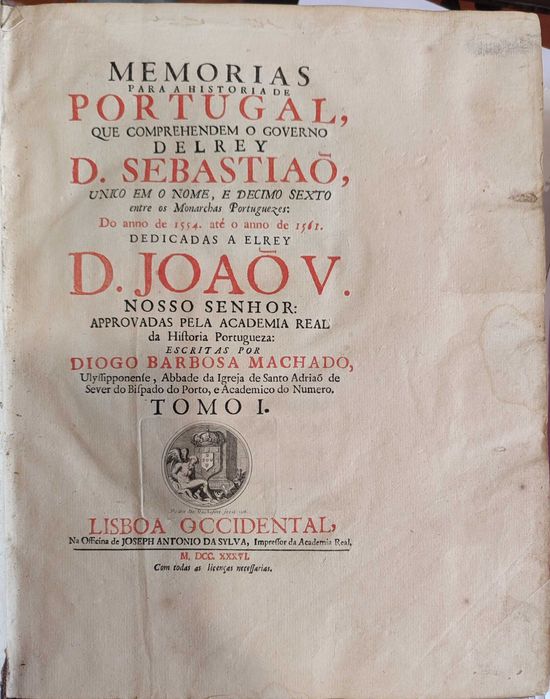 MEMÓRIAS PARA A HISTÓRIA  DE PORTUGAL,  de 1554 até o ano de 1561.