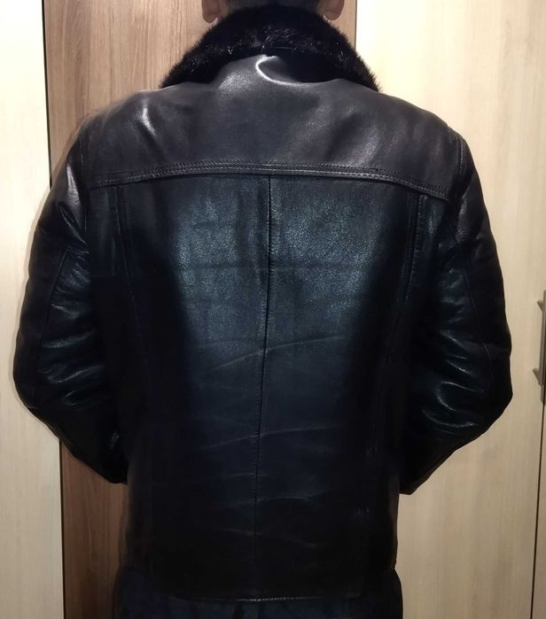 Дубленка с мехом норки ( кожа )