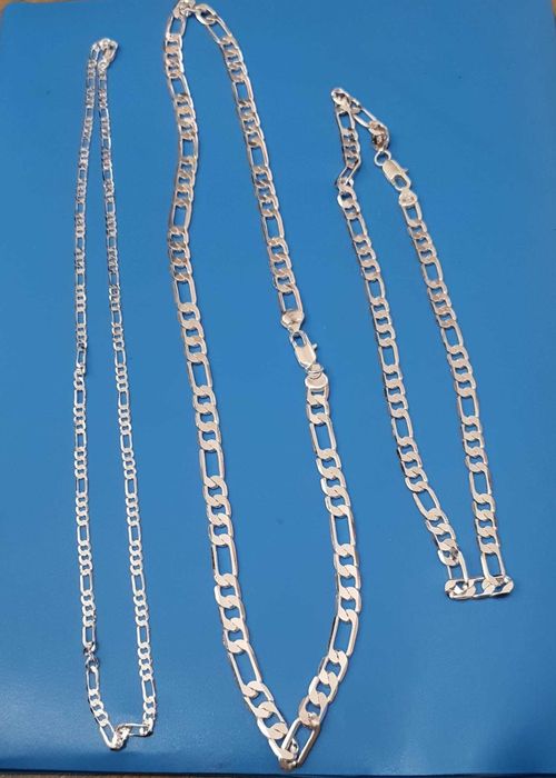 Solid 925 Sterling Silver Figaro Chain Necklace