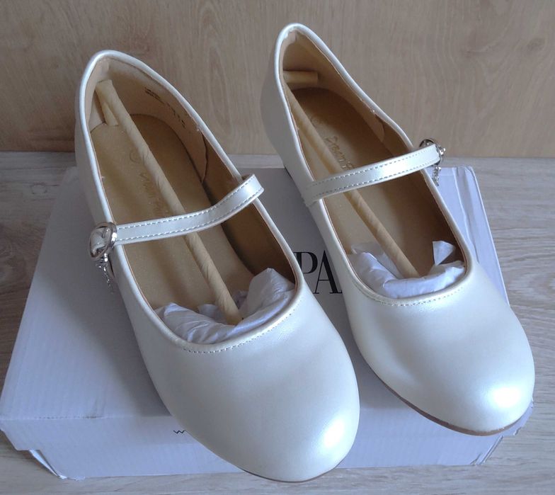 Dream Pairs baleriny sandały dziewczęce Mary Jane Ivory perłowe r. 36