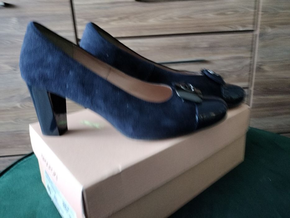 Buty damskie, granatowe -40, Firmy GRODECKI. Stan bardzo dobry