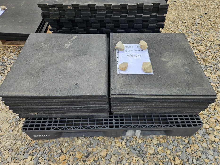 48 szt Mata podłoga gumowa guma siłownia garaż warsztat basen 600x600x10 mm