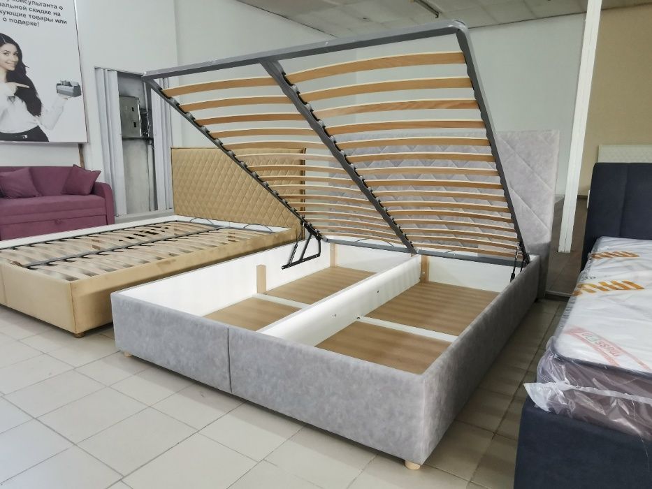 Мягкая двуспальная кровать Diamond 160Х200с нишей для белья Одесса