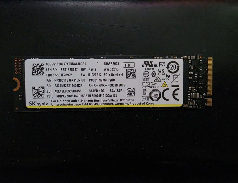 SSD Dysk 1Tb z Dram-cash! 7000 MBs-Hynix 801