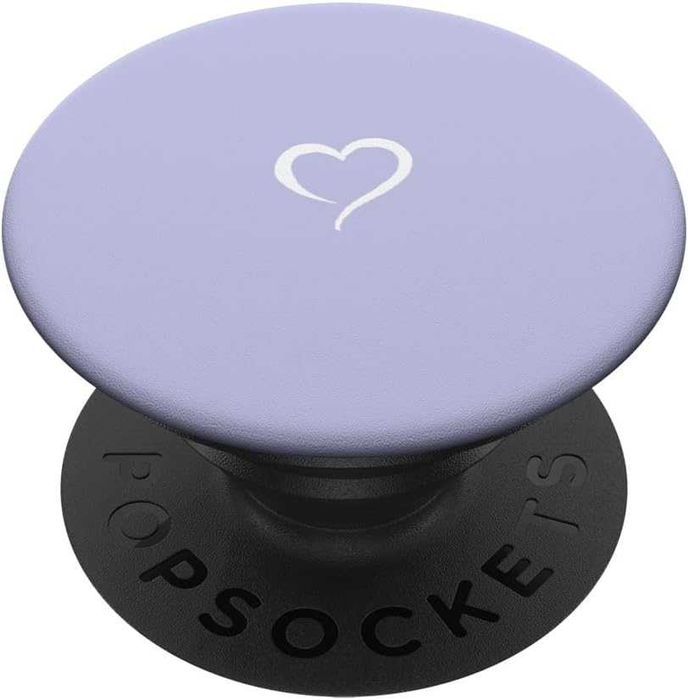 PopSockets z uchwytem PopGrip rysowane serce Fioletowo-lawendowe